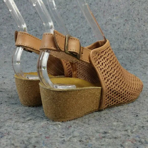 Eric Michael Wedge Sandals Womens 36 EU Phoebe Cork Heel Slingback Slip On Taupe - Picture 7 of 11